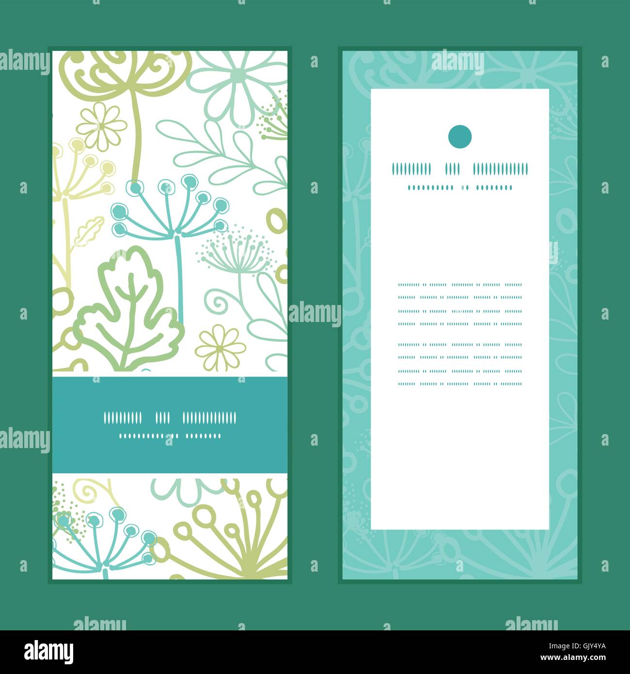 Vector mysterious green garden vertical frame pattern invitation ...