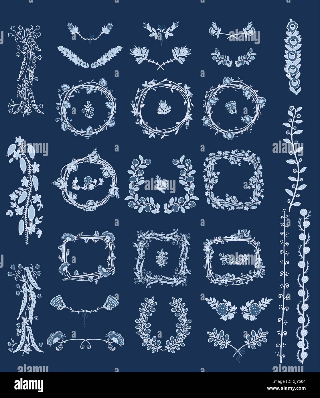 Big set of floral graphic design elements Stock Vector Image & Art - Alamy