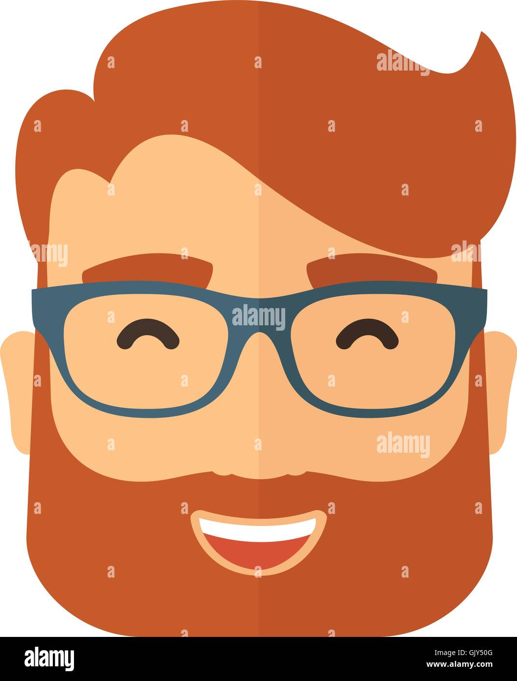 The hipster with a beard avatar Stock Vector