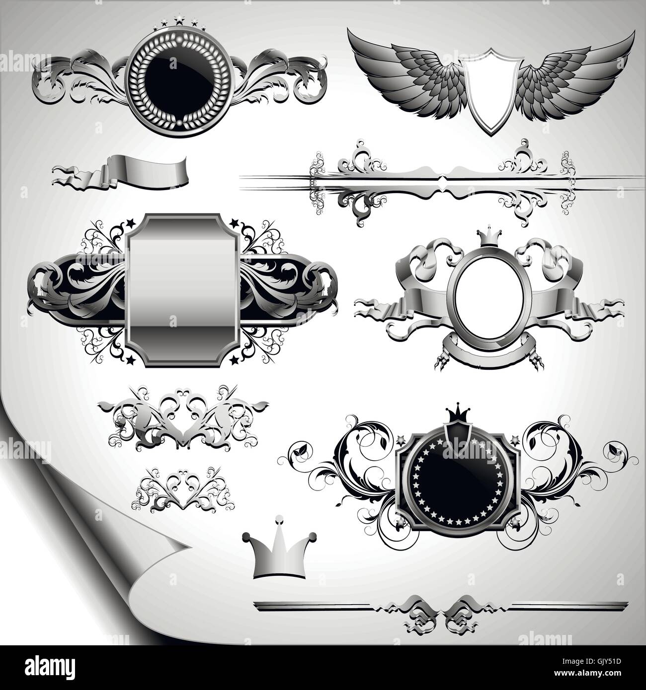 set of ornamental labels Stock Vector Image & Art Alamy