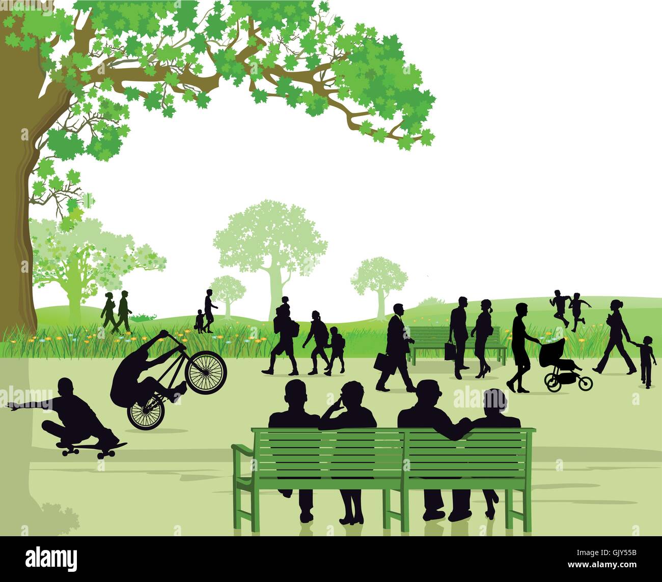 People in the park area Stock Vector