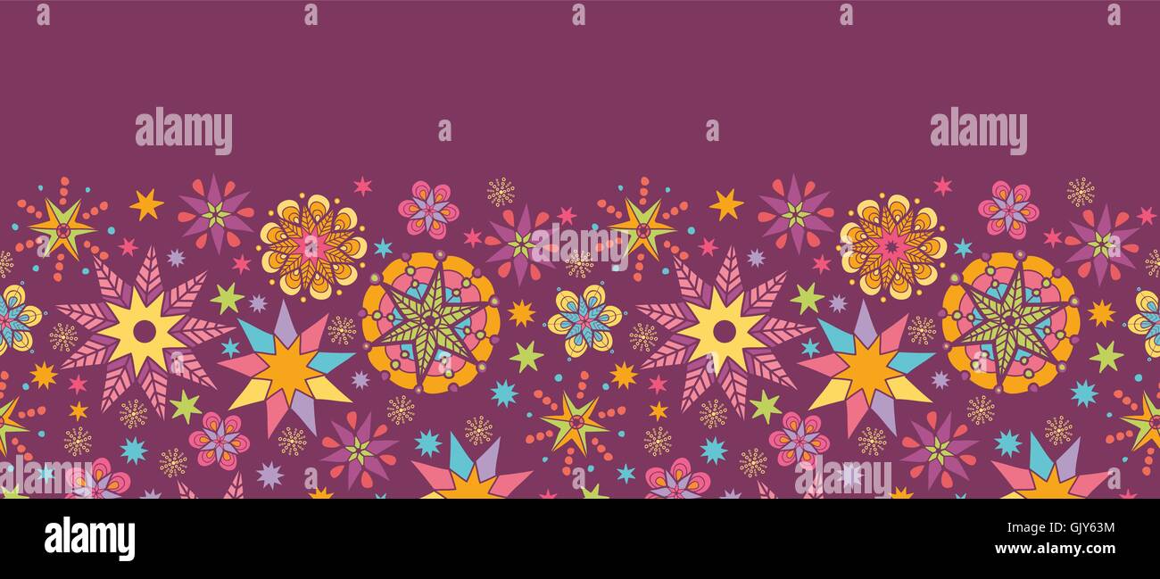 Colorful stars horizontal seamless pattern background border Stock ...