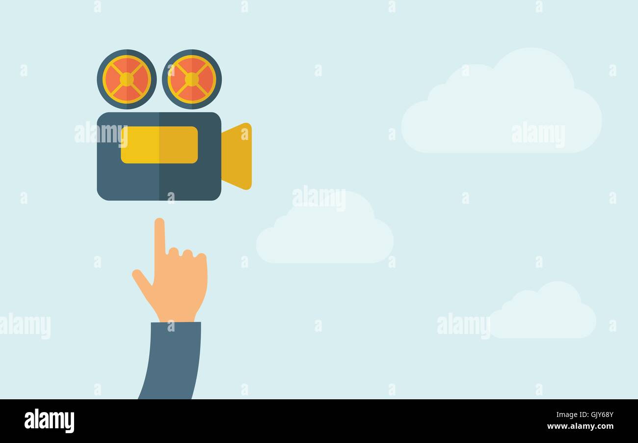 Pointing at the lens Stock Vector Images - Alamy