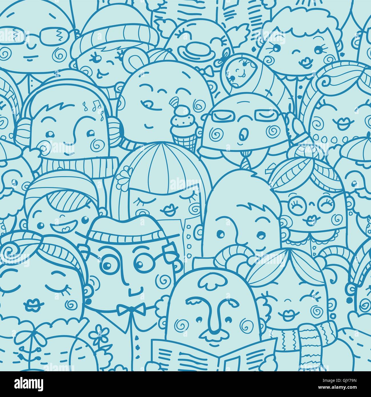 People in a crowd seamless pattern background Stock Vector Image & Art ...