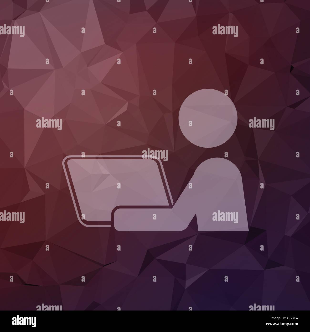 Man working on computer in flat style icon Stock Vector Image & Art - Alamy