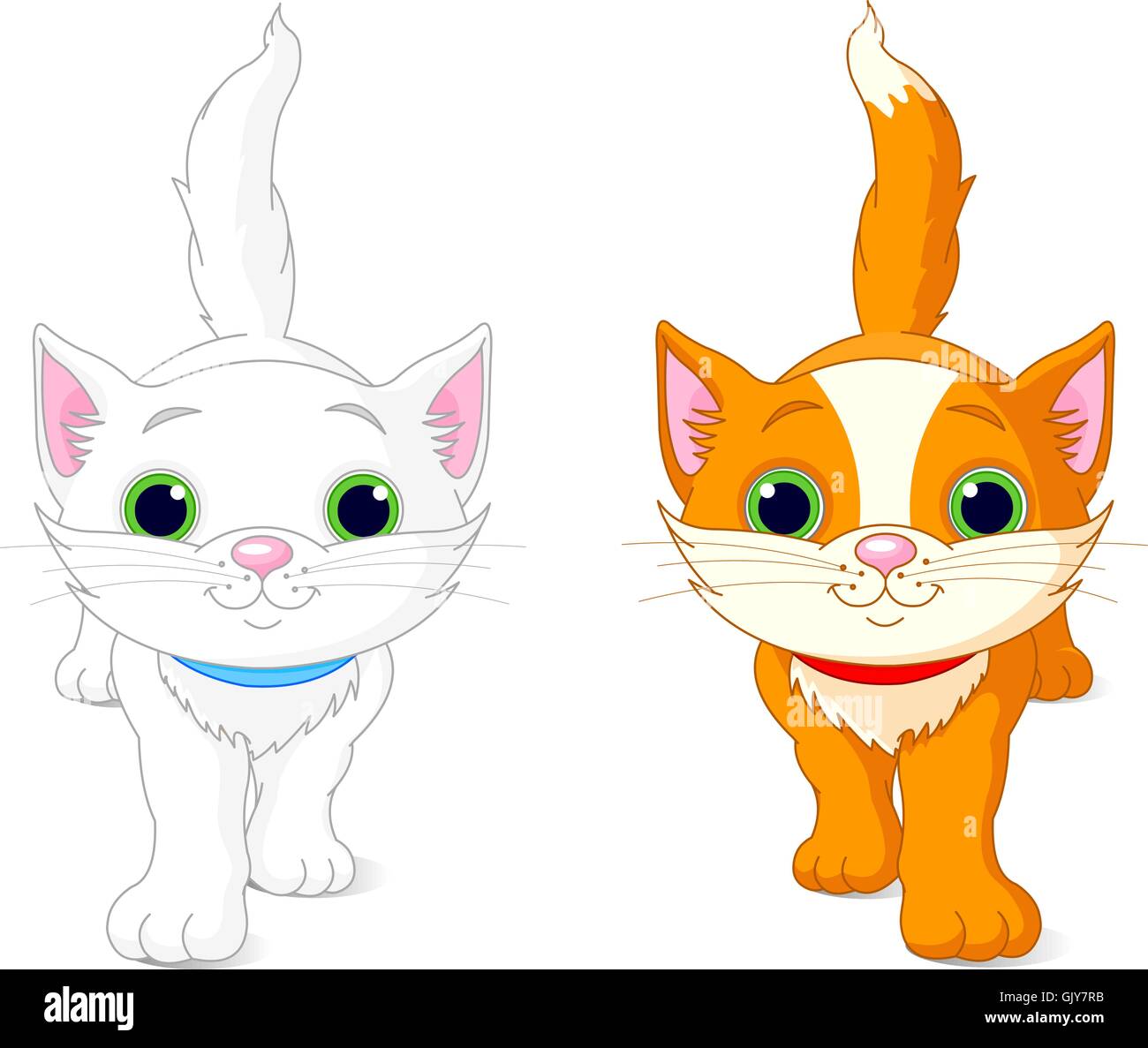 Two cute kittens Stock Vector