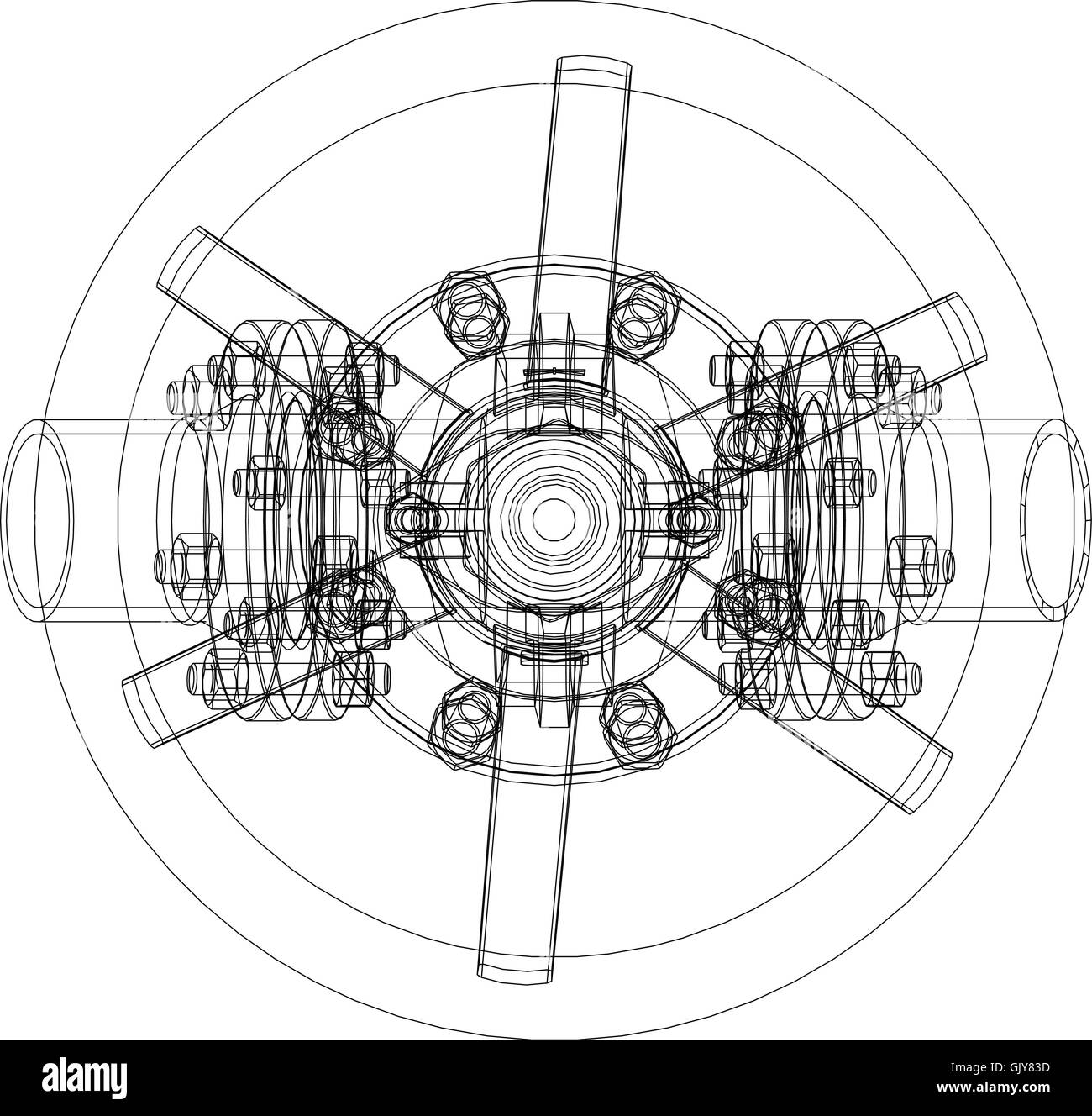 Industrial valve. Vector rendering of 3d Stock Vector Image & Art - Alamy