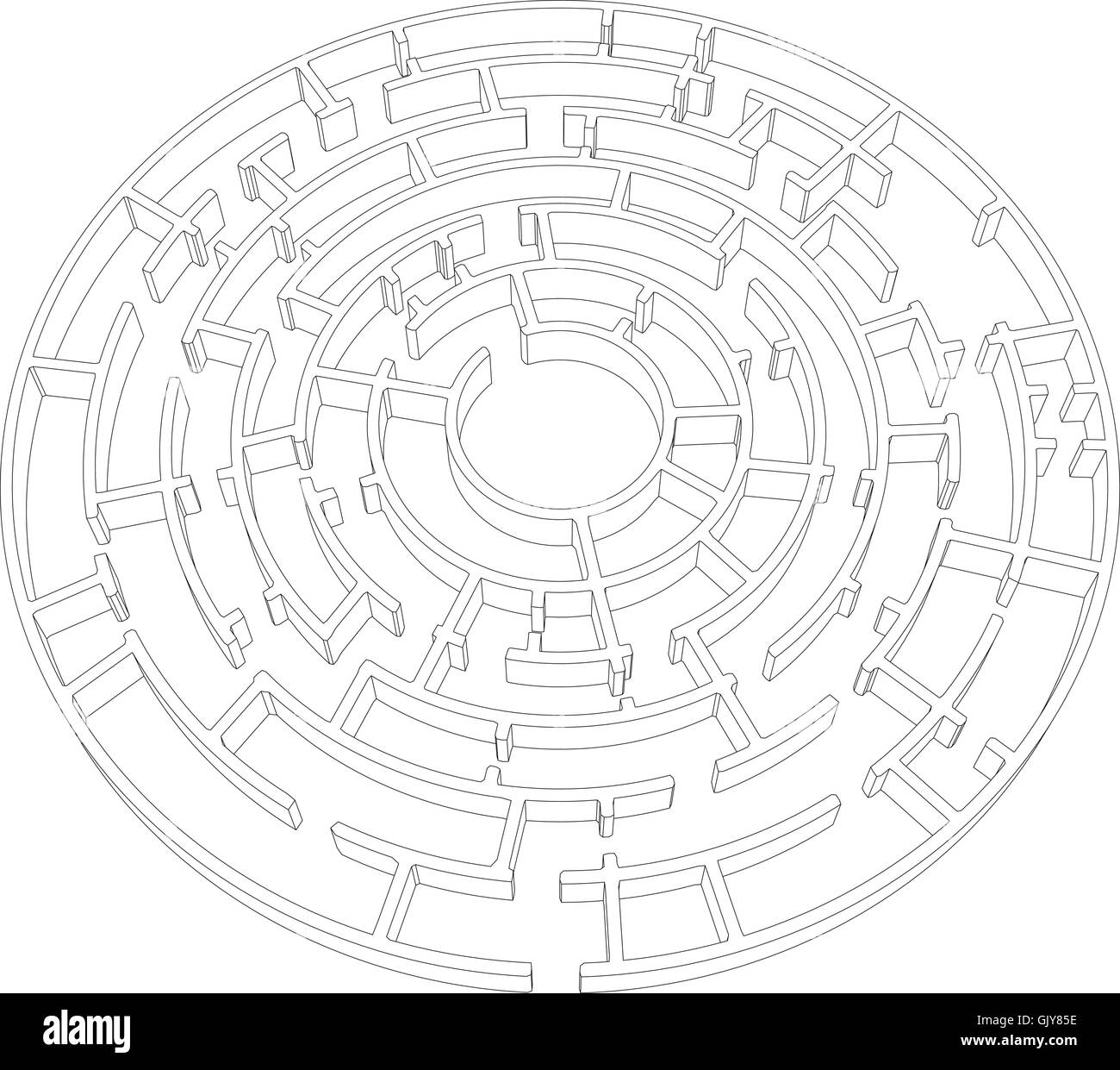 Round tangled maze. Vector Stock Vector Image & Art - Alamy