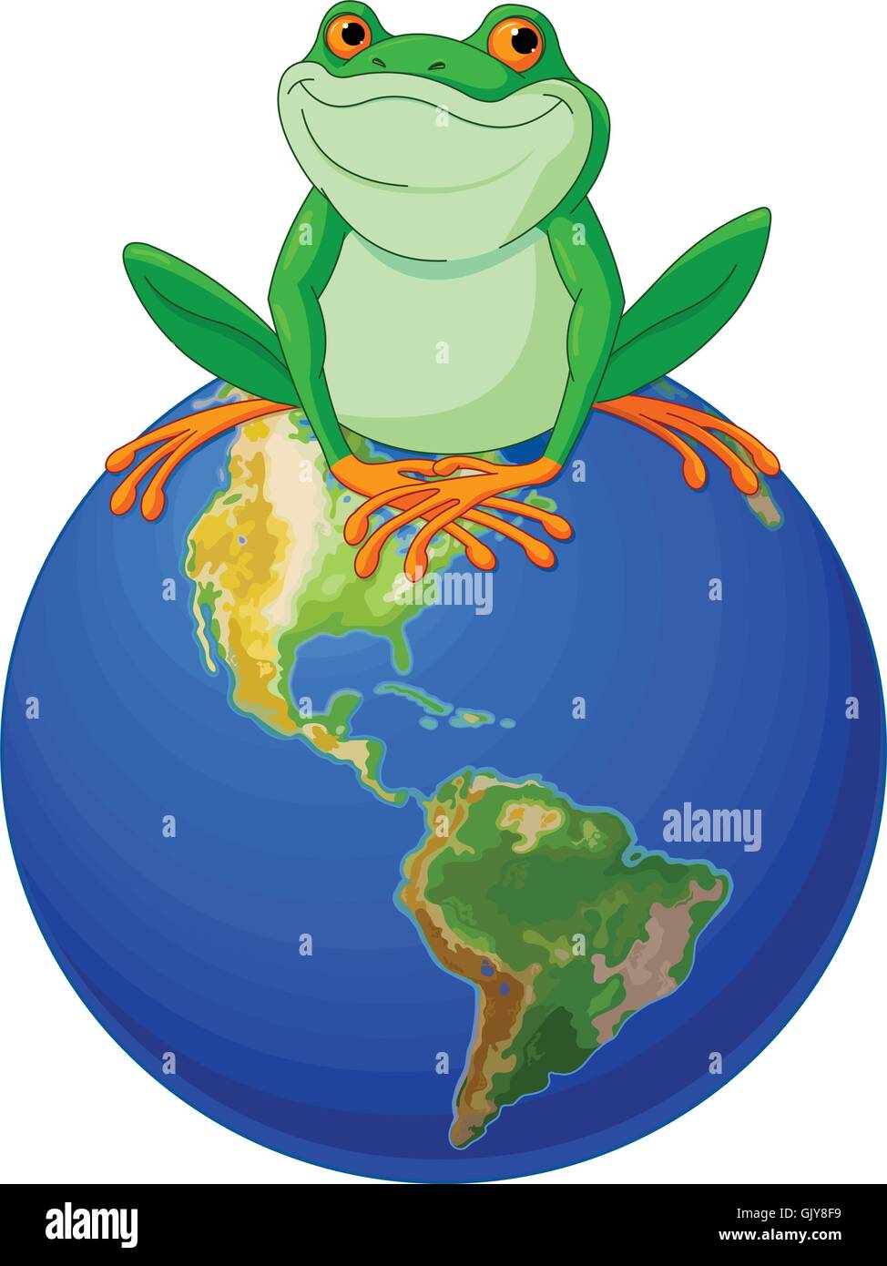 Frog Earth Day Stock Vector