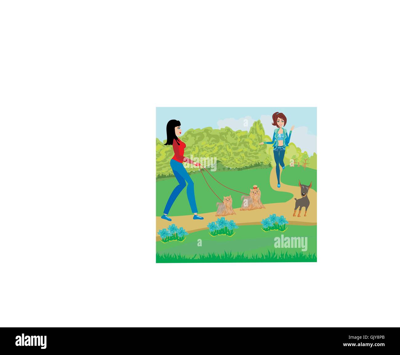 relaxing in the park Stock Vector