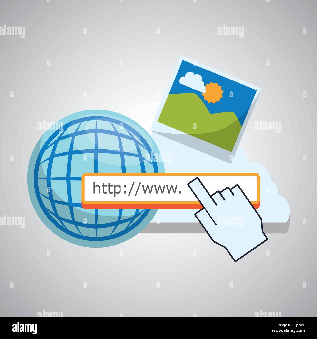 Internet design. Online icon. Colorful illustration Stock Vector Image ...