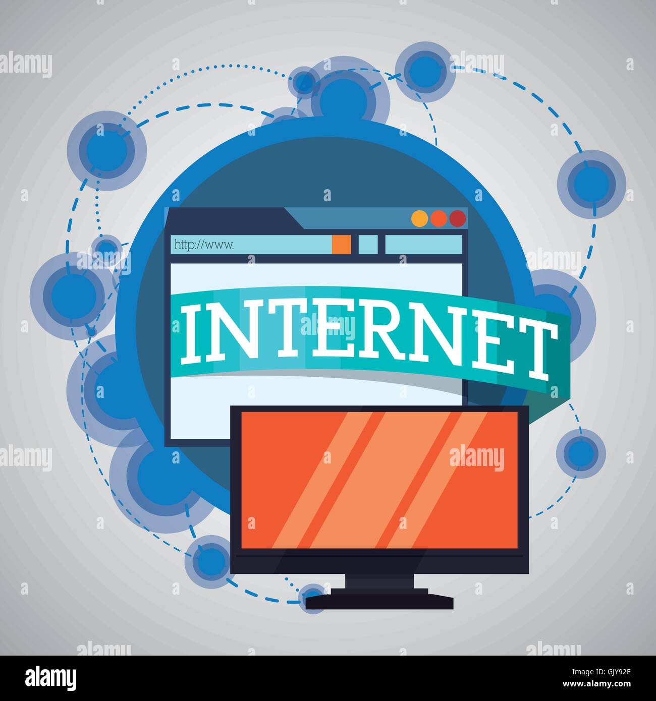 Internet design. Online icon. Colorful illustration Stock Vector Image ...