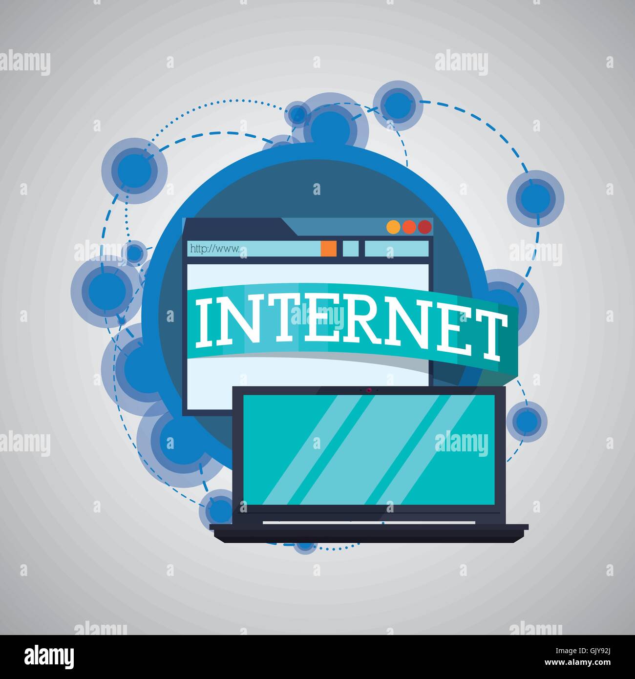 Internet design. Online icon. Colorful illustration Stock Vector Image ...