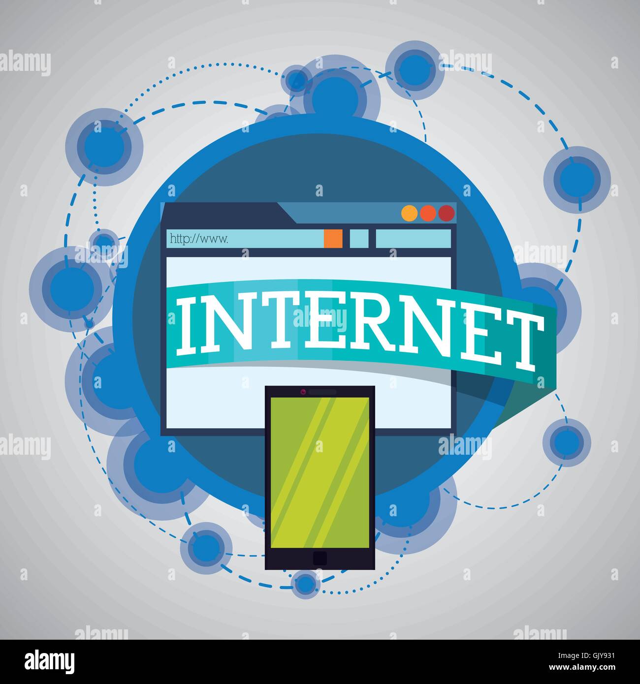 Internet design. Online icon. Colorful illustration Stock Vector Image ...