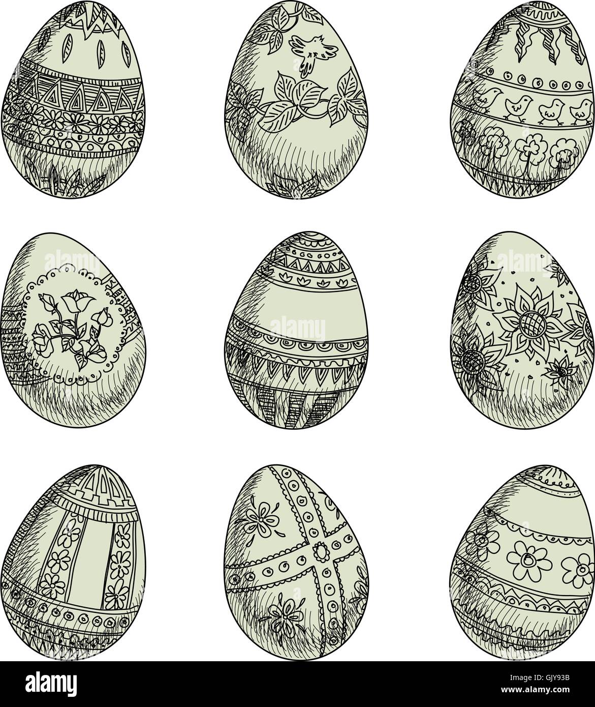 set of Easter eggs Stock Vector Image & Art - Alamy