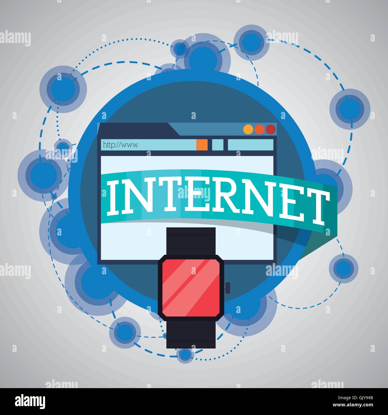 Internet design. Online icon. Colorful illustration Stock Vector Image ...