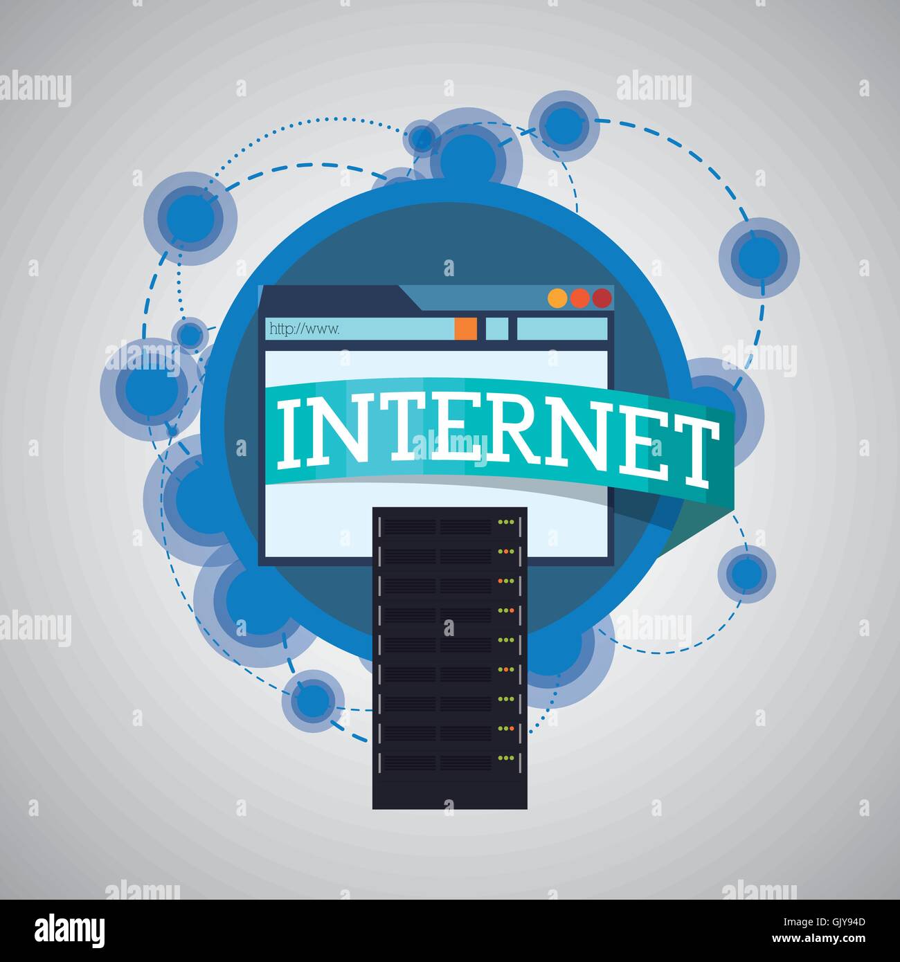 Internet design. Online icon. Colorful illustration Stock Vector Image ...