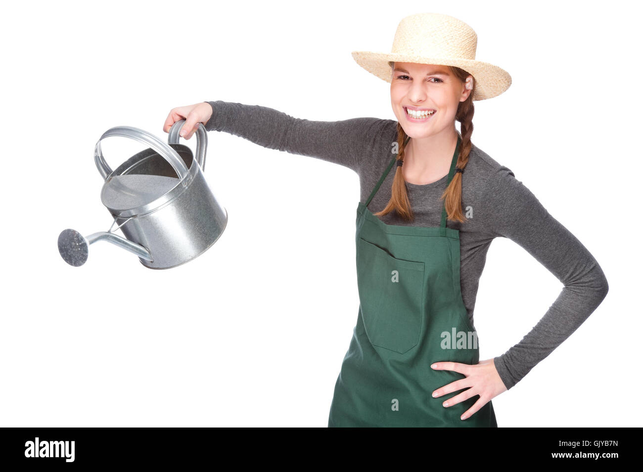 gardener with a watering can Stock Photo - Alamy