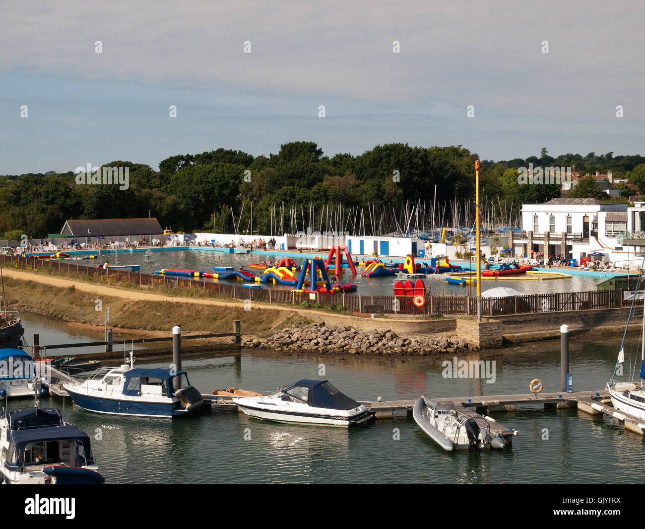 Lymington Sea Water Swimming Pool Lymington Hampshire UK Stock Photo