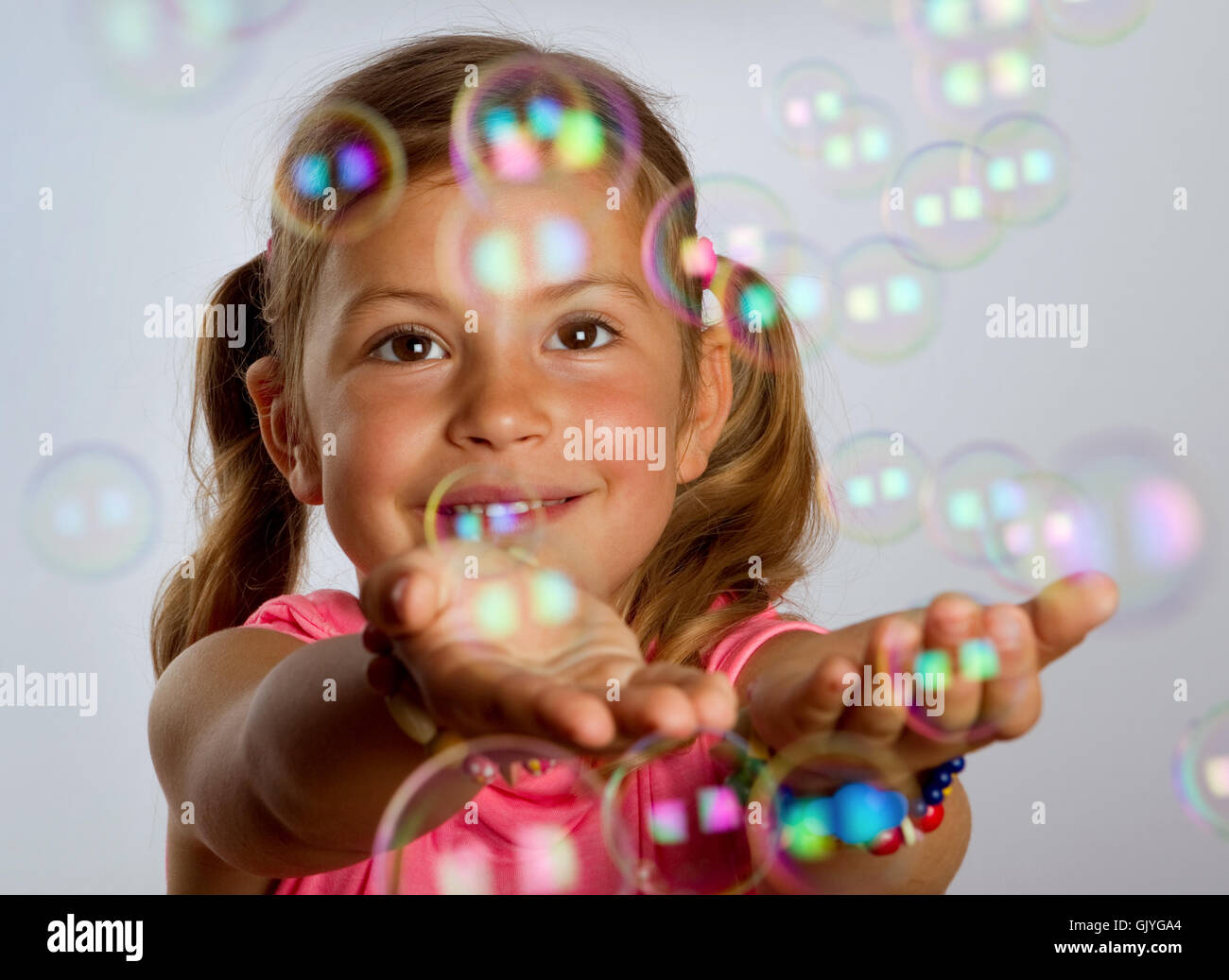 bubbles floating catch Stock Photo Alamy