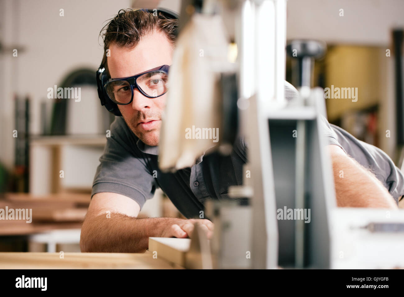 joiners or carpenters when sawing Stock Photo Alamy