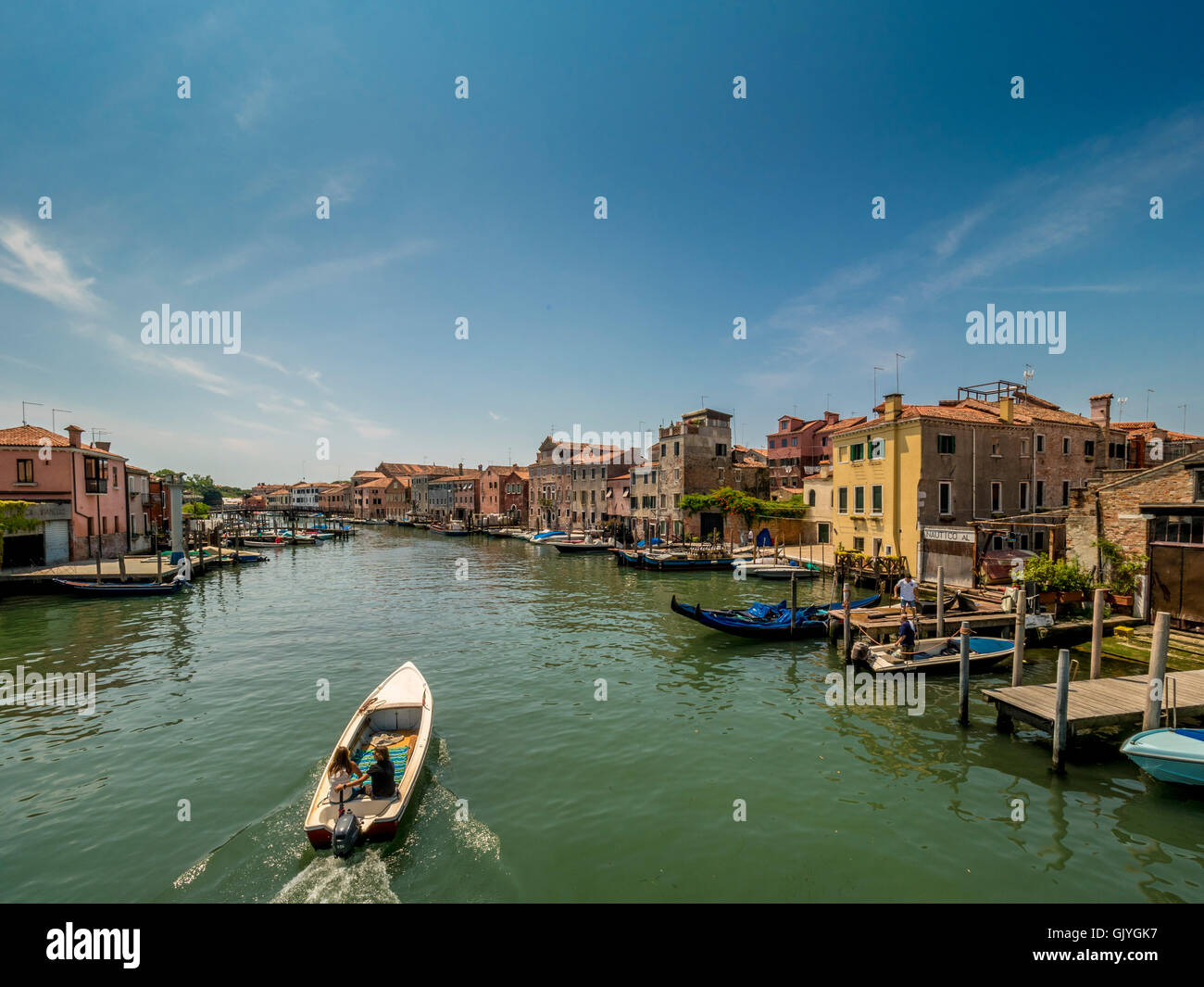 View of the Canale di San Pietro from Ponte di Quintavalle. Venice. Italy. Stock Photo