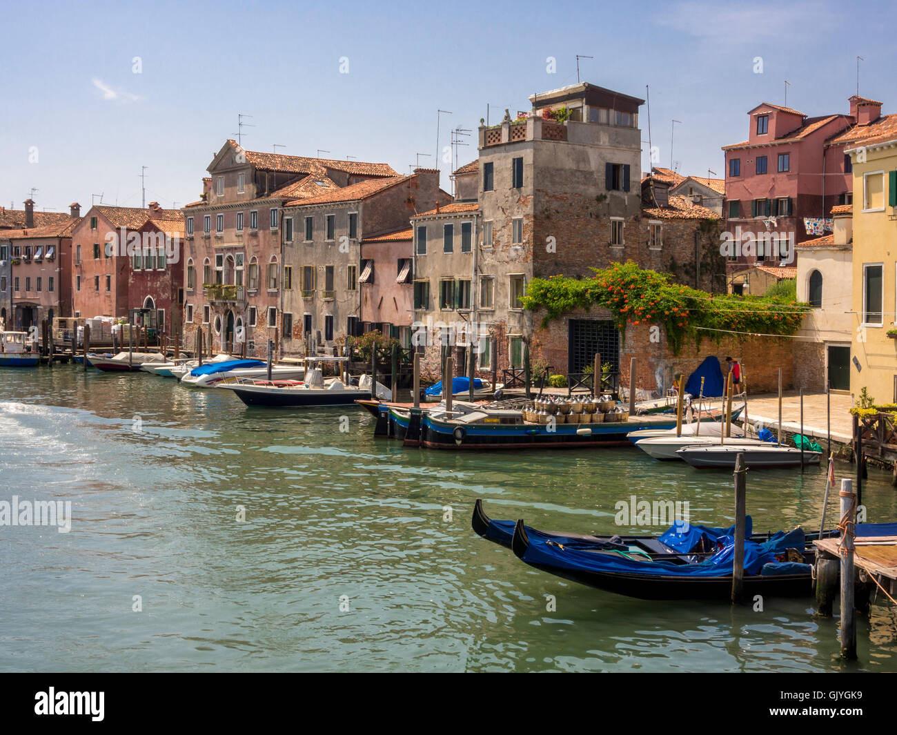 View of the Canale di San Pietro from Ponte di Quintavalle. Venice. Italy. Stock Photo