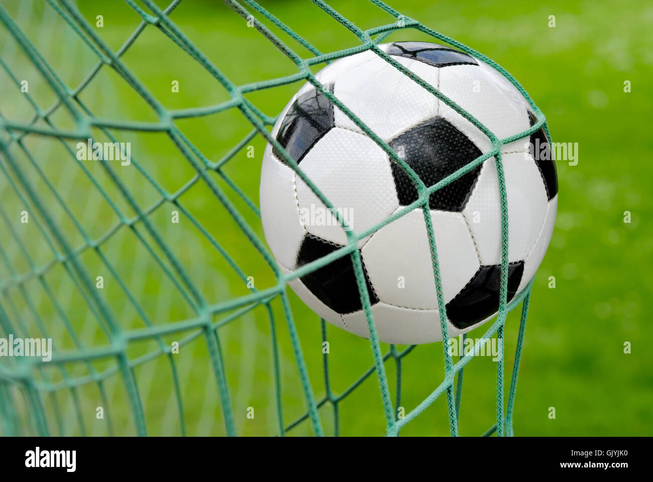 Soccer Ball Flying Into The Goal Stock Photo Alamy Soccer Ball Flying Into The Goal Stock Photo Alamy