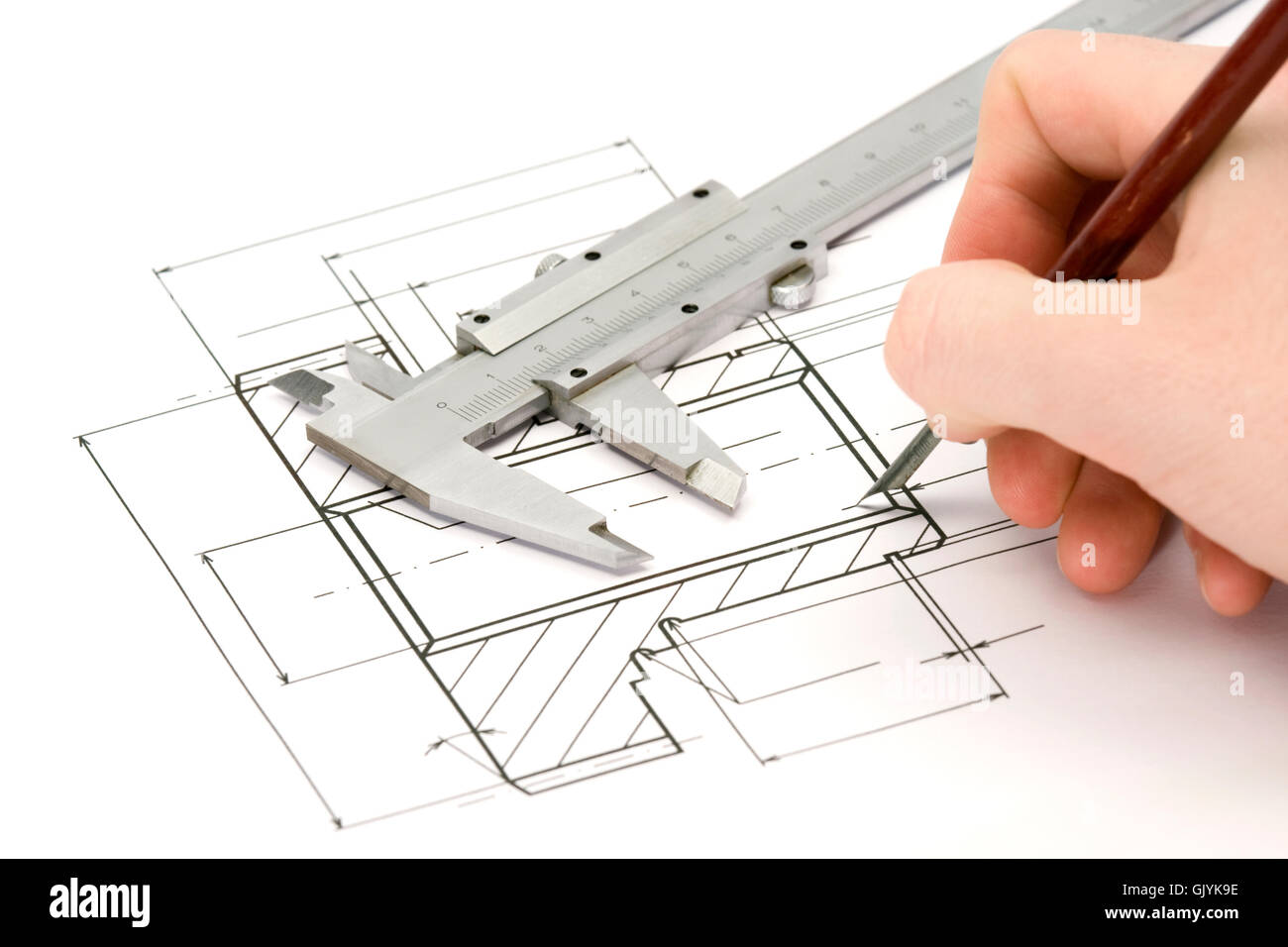 industry engineering drawing Stock Photo
