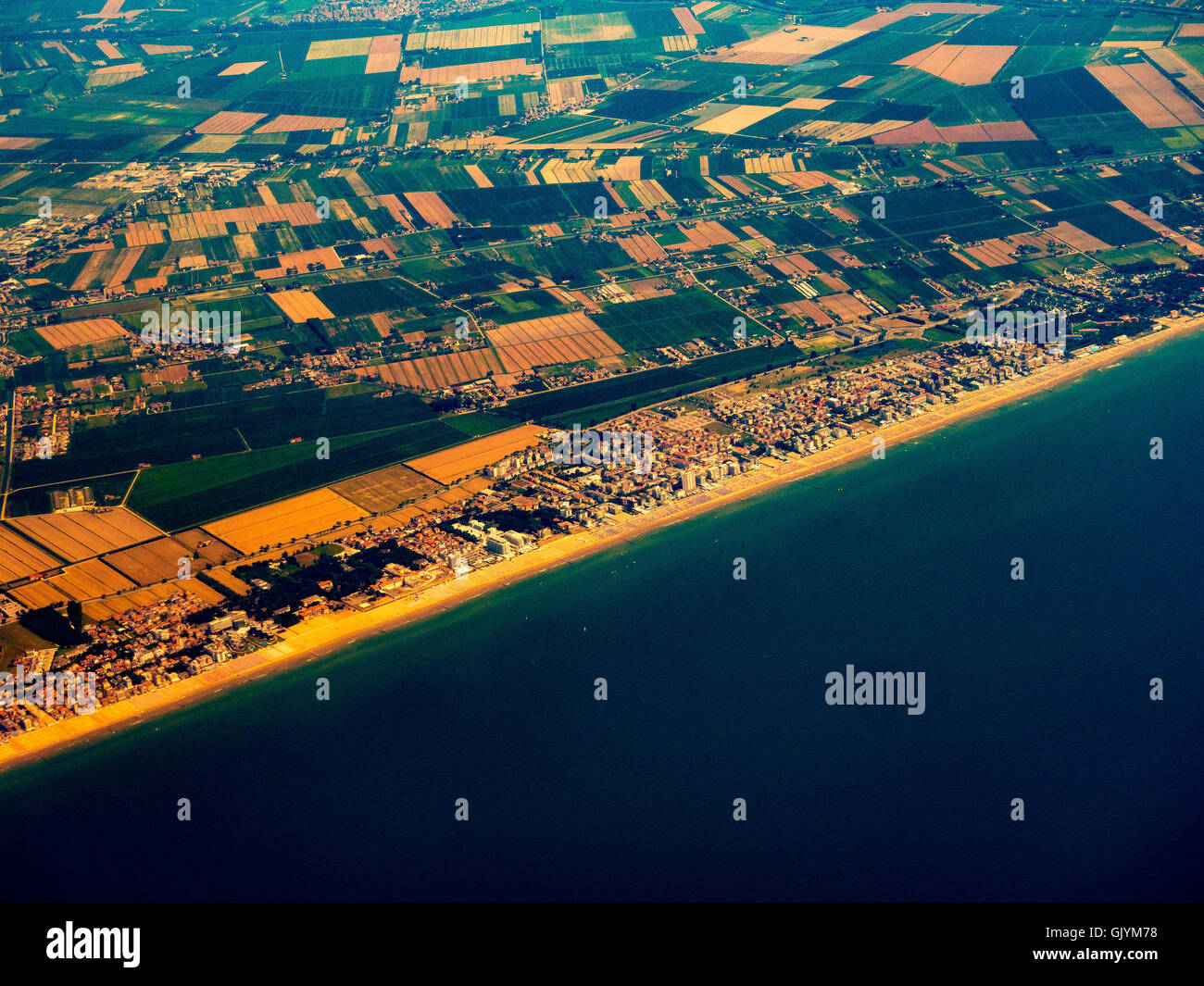 The Lido di Jesolo, or Jesolo Lido, beach area of the comune of Jesolo in the province of Venice, Italy. Stock Photo
