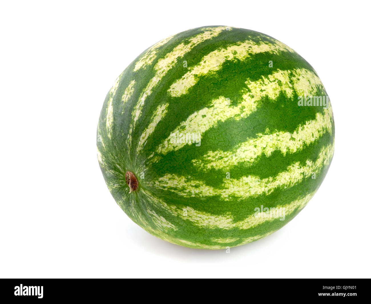 spotless whole watermelon on white Stock Photo