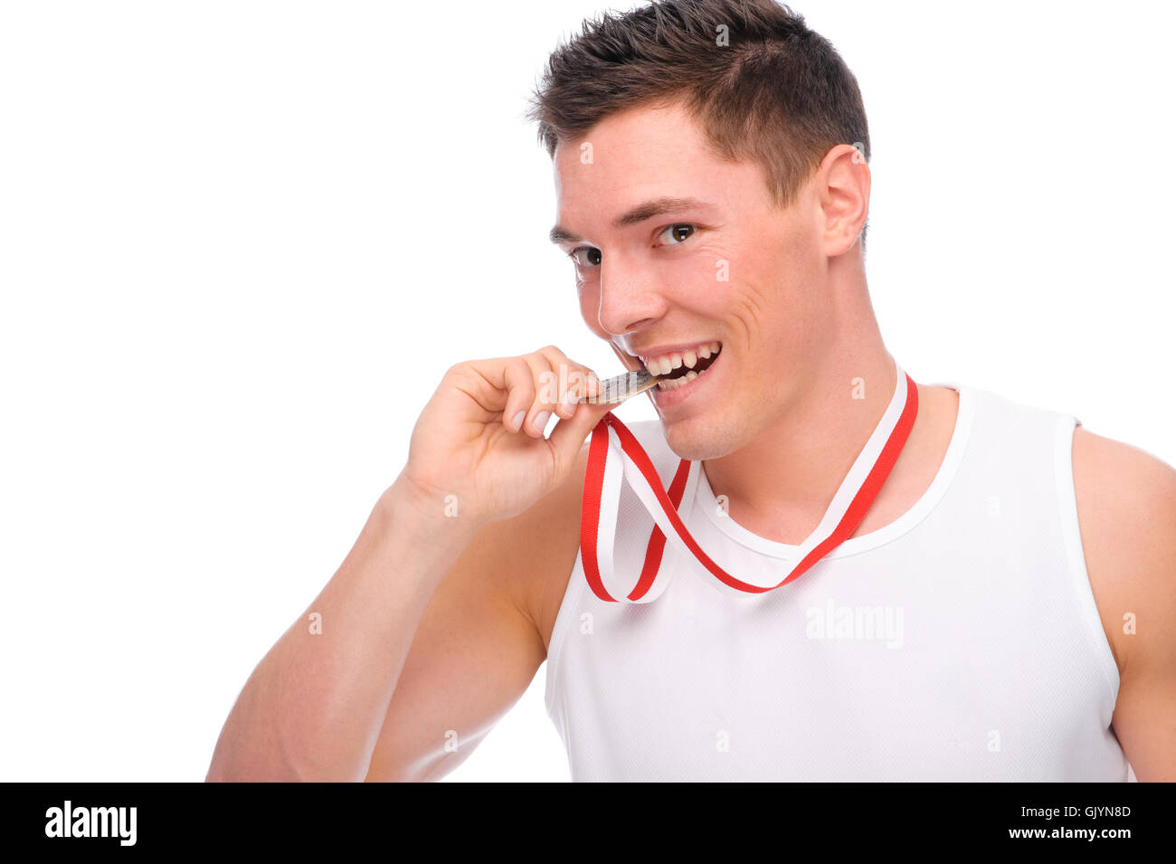 athletes with medal Stock Photo