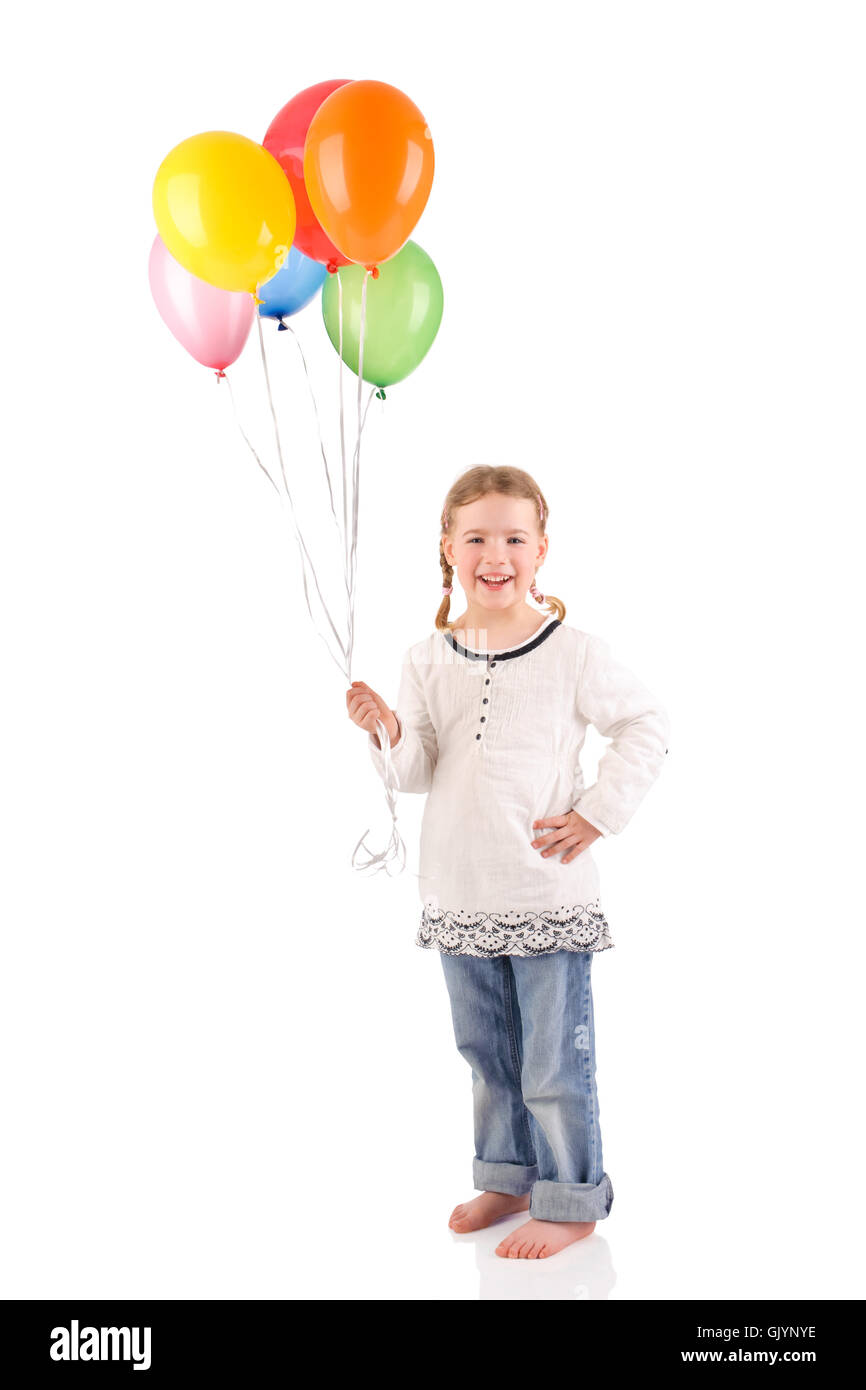 child with balloons Stock Photo
