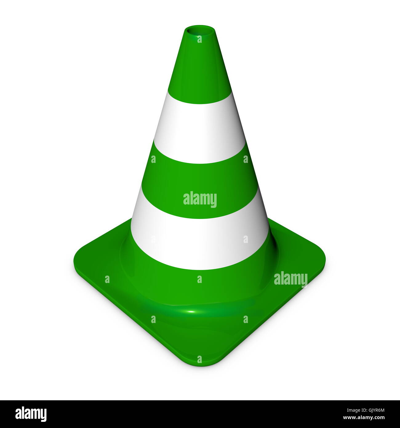 Traffic Cone Shiny Green Stock Photo Alamy