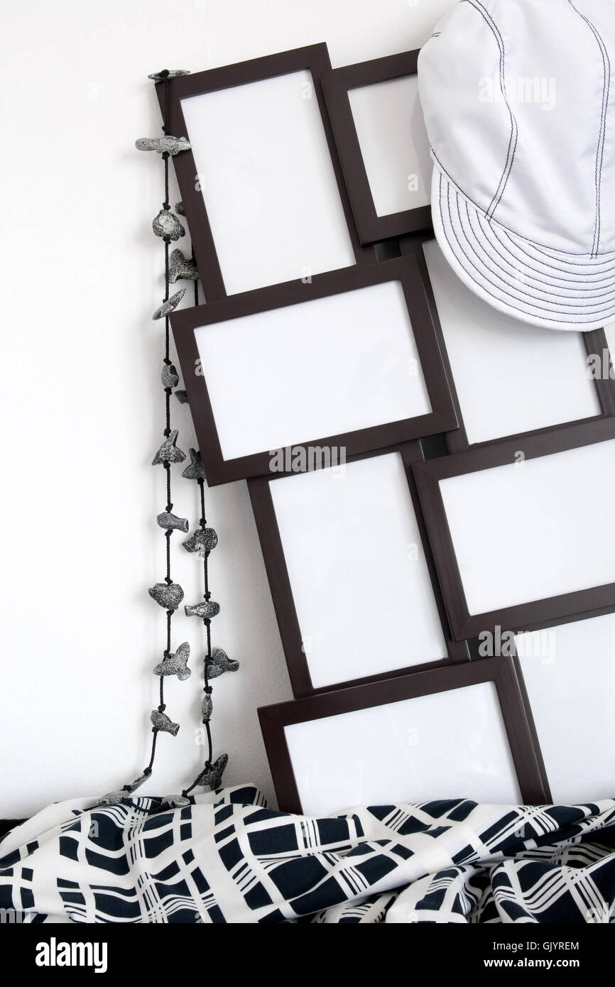 Photo frames and clothing decor Stock Photo Alamy