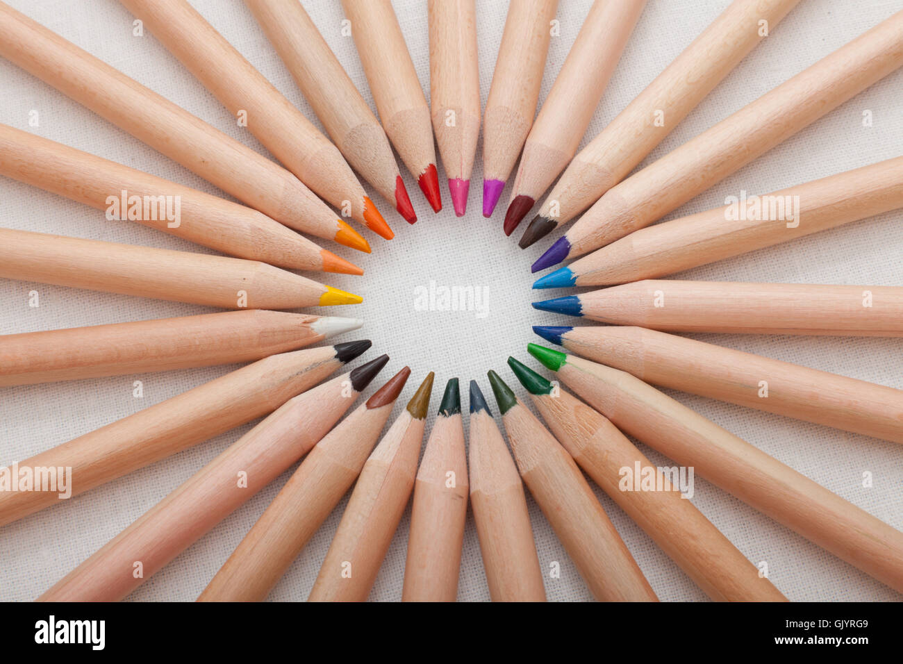 Set different colored pencils hi-res stock photography and images - Alamy
