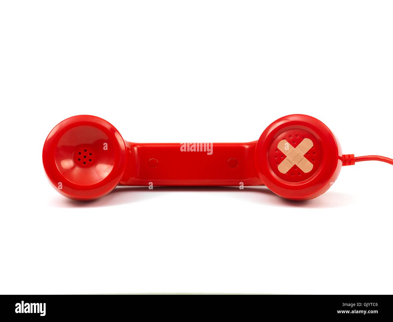 Red Phone Handset Stock Photo - Alamy