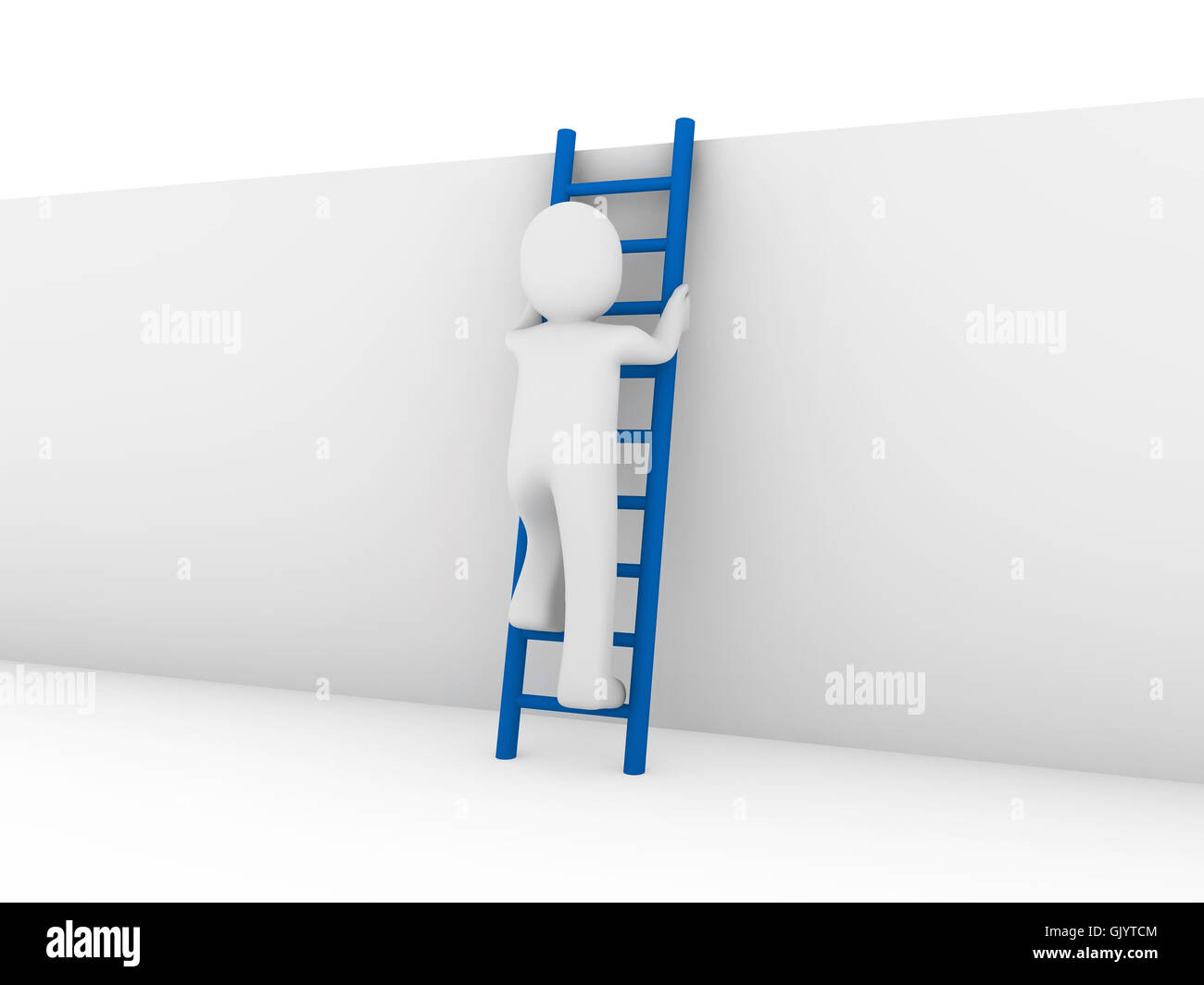 3d human ladder blue Stock Photo - Alamy