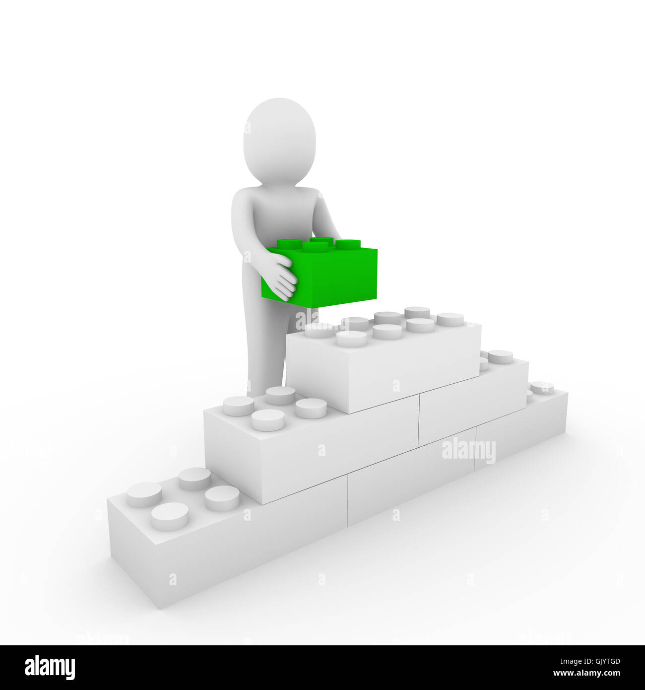 3d human green cube stone Stock Photo Alamy