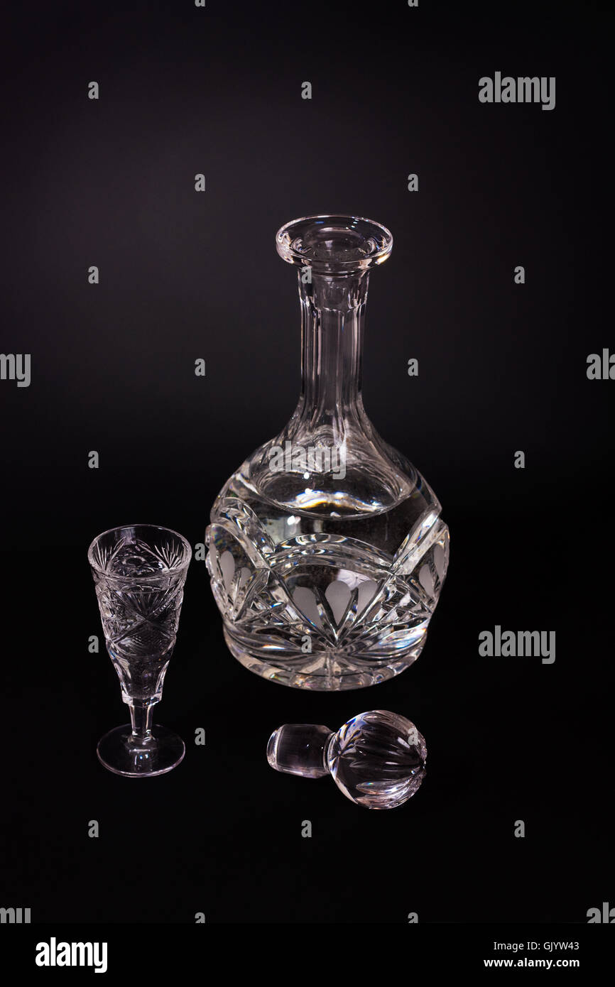 Crystal vodka decanter Stock Photo Alamy