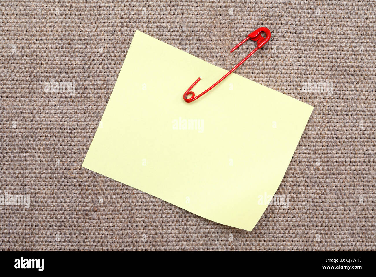 Adhesive Note And Safety Pin Stock Photo