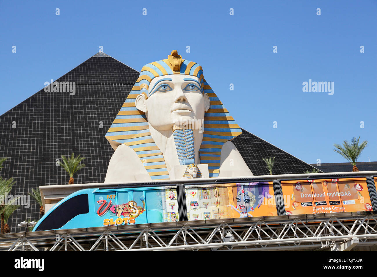 Mandalay Bay Tram at the Luxor Hotel and Casino station, Las Vegas, Nevada, USA Stock Photo
