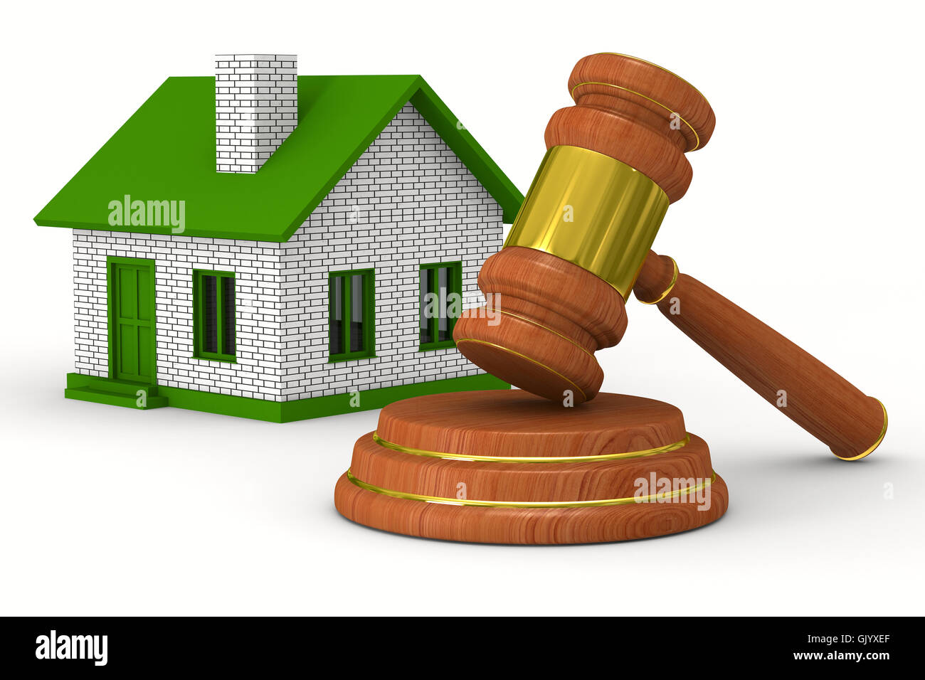 Small house on white background. Isolated 3D image Stock Photo - Alamy