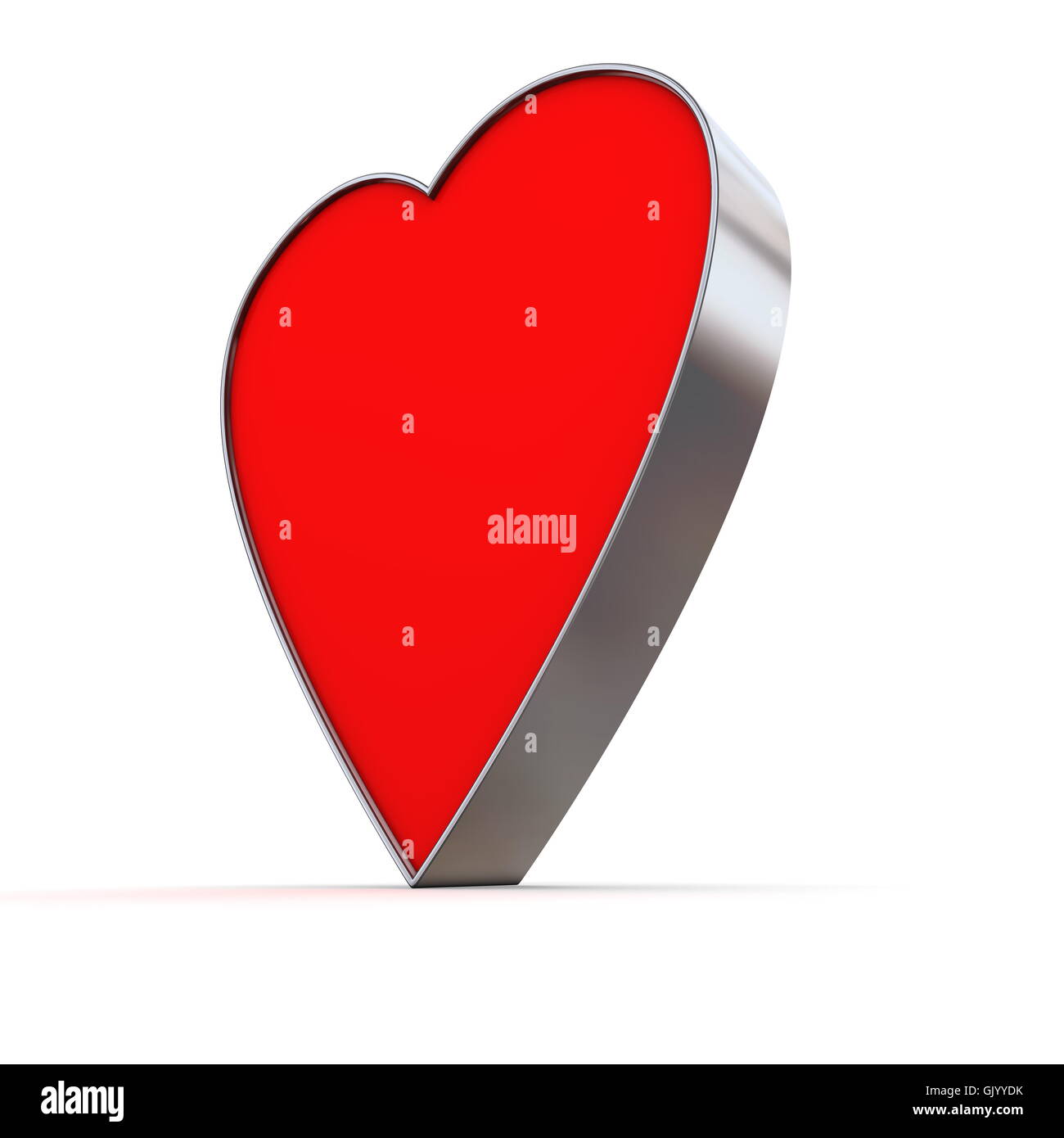 Metallic Heart in 3D with Red Front Stock Photo Alamy