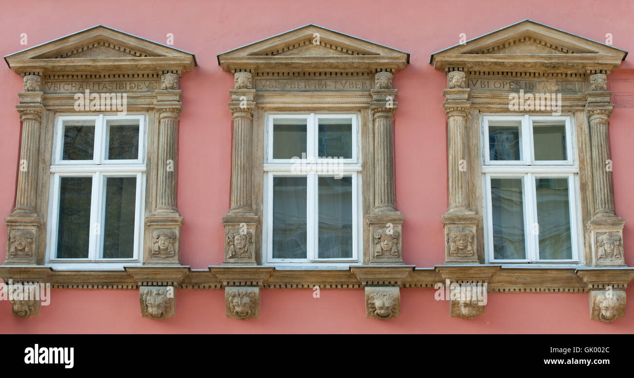 Facade of a building with windows Stock Photo - Alamy