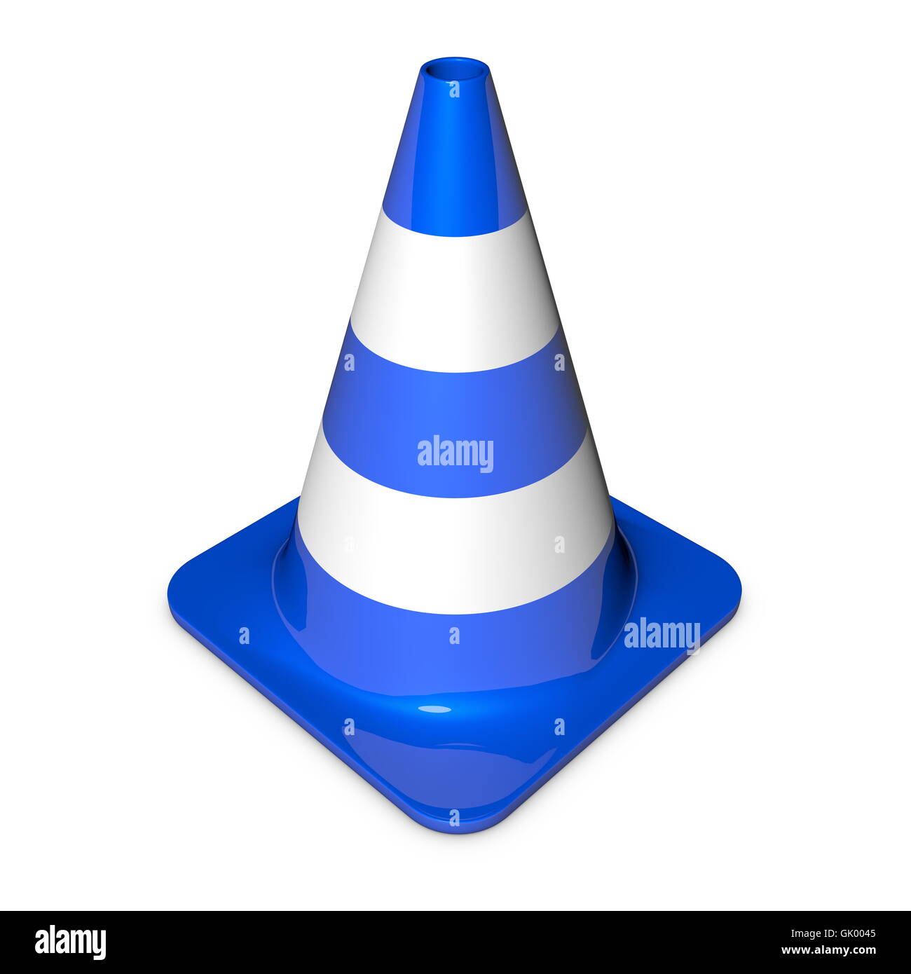 Traffic Cone Shiny Blue Stock Photo Alamy
