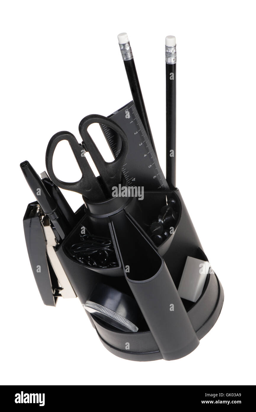 Set of office accessories Stock Photo Alamy