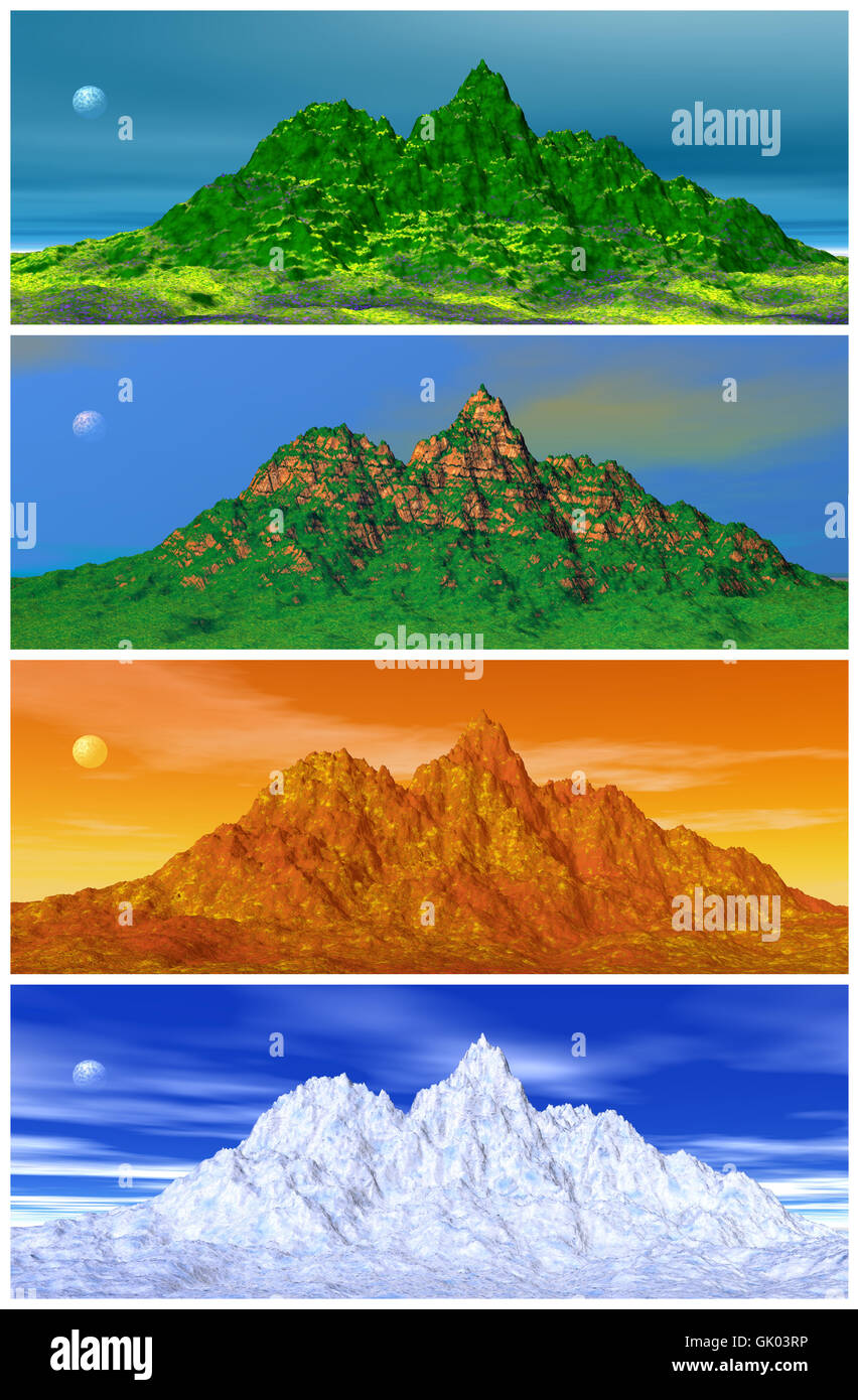 Changing seasons illustration hi-res stock photography and images - Alamy