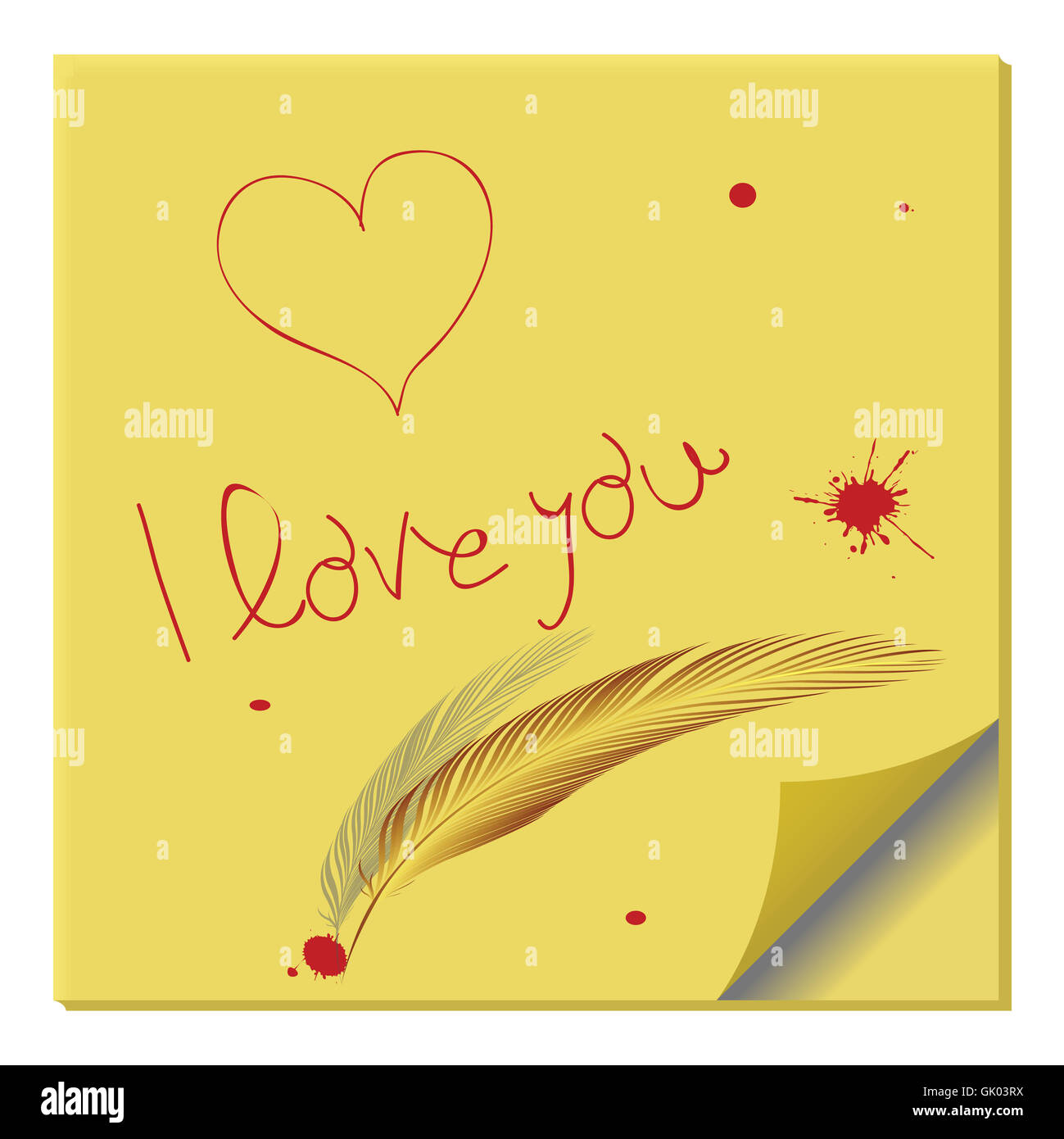 love message on paper note Stock Photo - Alamy