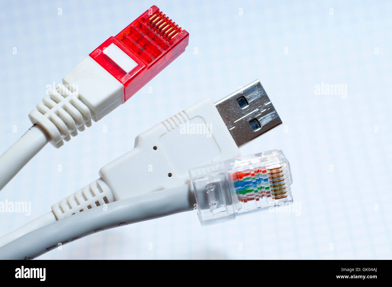 usb and network cable Stock Photo Alamy